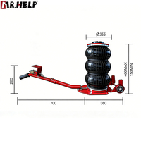 Cric pneumatique triple sac de 3 tonnes, portable, levage rapide avec roues, outil de levage robuste pour réparation en garage