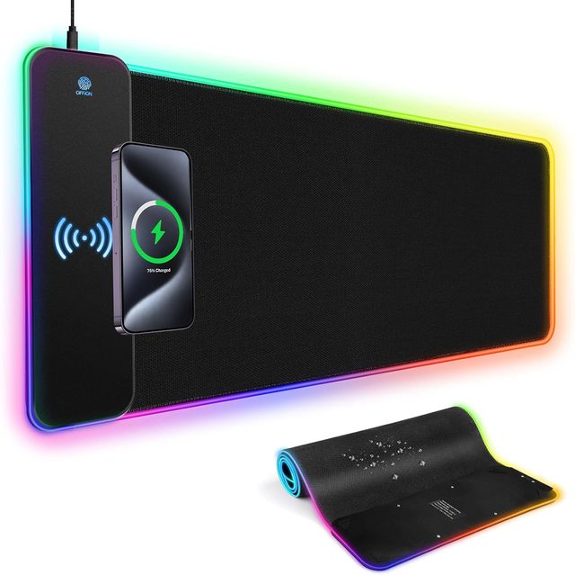 RGB Gaming Mouse Pad 15W Wireless Charging LED 13 Light Modes XXL Custom Size Waterproof Scratch Proof Heat Transfer Stock Home