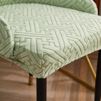 Housses de chaise élastiques en velours vert menthe, amovibles, unies, pour fauteuils de salon - Style moderne, utilisables quatre saisons