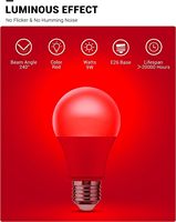 LOHAS Ampoule de couleur rouge 7W 9W E26 E27 A19 Éclairage décoratif de vacances d'intérieur LED Ampoule de couleur rouge pour la fête