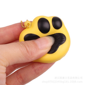 Pu Foam Dog Paw Shape Slow <b>Rebound</b> Backpack Keychain Pendant Rubber Material - Product Image 5