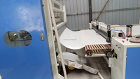 Machine automatique de fabrication de couettes matelassées KIVAS, matière première polyester, capacité 150-300 kg/h, composants non tissés, cœur PLC