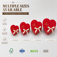 Boîte cadeau rigide en forme de cœur en carton recyclé biodégradable, emballage écologique avec logo personnalisé pour les cadeaux de la Saint-Valentin et d'anniversaire