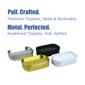 Boîtes en fer blanc de qualité alimentaire en deux parties, 103*63*28mm, série de cuisson à haute température, boîtes en fer blanc pour sardines, boîtes métalliques avec couvercle hermétique - Product Image 2