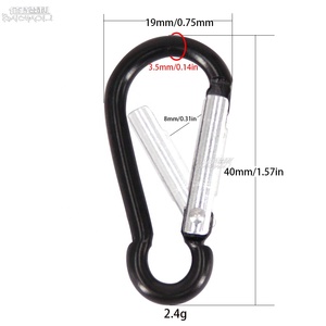 Baichao 4 # bầu hình Hợp kim nhôm kim loại mùa xuân Keychain khắc logo <span class=keywords><strong>Carabiner</strong></span> móc cho Cắm Trại Đi Bộ Đường Dài bán buôn Snap móc - Product Image 2