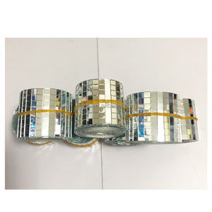 Carreaux de mosaïque en verre auto-adhésifs de couleur argentée <span class=keywords><strong>petit</strong></span> miroir carré carreaux autocollant pour bricolage artisanat décoration Disco Ball party - Product Image 4