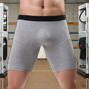Nueva Llegada OEM ODM Ropa Interior Masculina de Compresión Antibacteriana de Algodón 100% Tejido de Tiro Medio para Entrenamiento Deportivo Tipo Bóxer con Orificio - Product Image 2