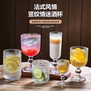 Copas de cóctel vintage de tallo corto con diseño acanalado para té helado, jugo, whisky, cerveza, postre, fiestas - Product Image 4
