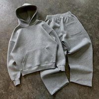 Fabricants de survêtements personnalisés – Ensemble sweat-shirt et pantalon de jogging unisexe en coton uni, coupe oversize, en molleton, pour hommes