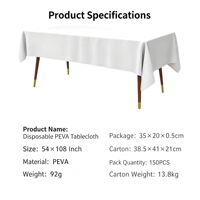 Nappe jetable en plastique, lot de 6, à carreaux gingham, rectangulaire, imperméable, pour anniversaire, baby shower, nouvel an chinois