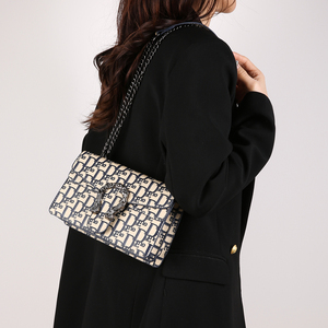 Bolso Cruzado de Estilo Vintage con Estampado Geométrico para Dama 2025, Correa de Cadena Única, Nueva Moda, Forro de PU, Portátil para la Temporada de Otoño - Product Image 3