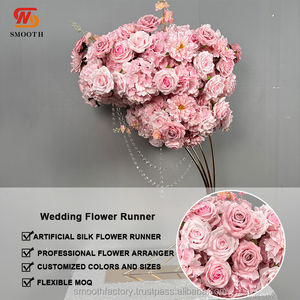 Camino de Mesa de Rosas Rosadas de Seda Artificial Hecho a Mano por LEDA, Diseño de Fantasía Suave para Fondo de Boda, Decoración para el Día de San Valentín - Product Image 3
