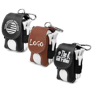 Sac de golf miniature en cuir PU avec porte-tee, pochette pour balles de golf, sac banane pour balles de golf - Prix de gros - Product Image 1