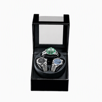 Boîte à remontoir automatique de luxe à 3 emplacements en bois laqué brillant pour 3 montres, avec intérieur en cuir PU et velours de qualité supérieure