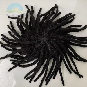 Prothèse capillaire en <span class=keywords><strong>dreadlocks</strong></span> pour hommes noirs, cheveux Remy, avec nœuds invisibles blanchis, sans perte ni nœuds, cheveux indiens - Product Image 5