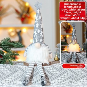 Ornement de Noël en tissu lumineux avec lumières LED, design sans visage, petite breloque suspendue pour cadeau d'enfant - 31cm-50cm - Product Image 4