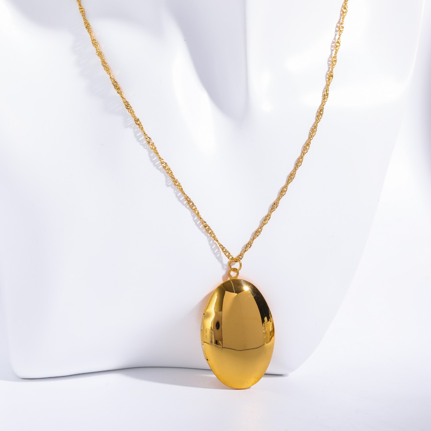Collana Apribile con Superficie Liscia Ovale 27x38