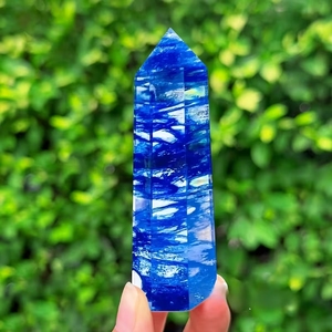 Tour de fusion en cristal bleu CrystalHola, sculptée à la main, polie, solide, pour la réactivation des cristaux, décoration maison et bureau, Feng Shui - Product Image 3