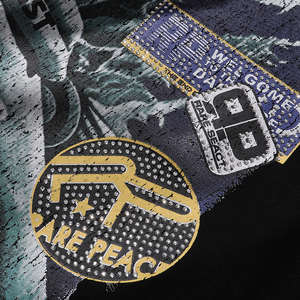 Summer Vintage Streetwear Hot Drilling Short Sleeve New Clothing Men Tee <strong>Shirts</strong> Rare Peace <strong>T</strong>-<strong>shirts</strong> for Men - Product Image 6
