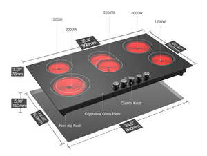 หม้อหุงข้าวไฟฟ้าเซรามิก3หัวเตาแก๊สพร้อมแผงกระจกในตัวควบคุมแบบสัมผัสสำหรับใช้ในครัวเรือน - Product Image 6