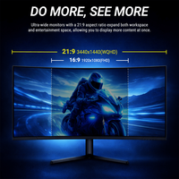 Monitor LCD de 34 Pulgadas, 165Hz, 1ms, 1500R, 4K, Precio de Fábrica OEM ODM, para Monitores LCD, Monitores de PC y Juegos