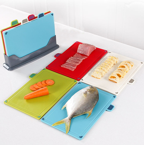 Planche à découper de cuisine Ensemble de 4 pièces <span class=keywords><strong>kit</strong></span> de planche à découper avec support de drainage pour fruits légumes viande - Product Image 3