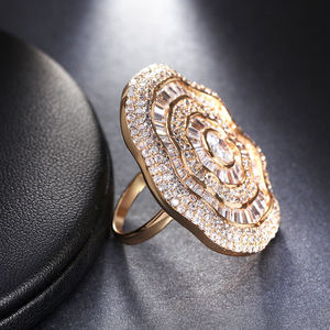 مجوهرات UMCHO وصلت حديثًا خواتم تصميم رائع مجوهرات نسائية ، خاتم تصميم على شكل فطر كبير الحجم - Product Image 3