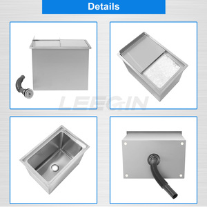 Được xây dựng trong 304 thép không gỉ <span class=keywords><strong>Ice</strong></span> Cooler thương mại <span class=keywords><strong>Ice</strong></span> bin với thanh thép không gỉ khay nhỏ giọt chải bồn rửa với nhỏ giọt Bìa - Product Image 3