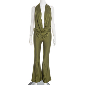 Mono sin Mangas para Mujer Viviblook D25JP554, Mono Sexy con Escote Halter, Espalda Descubierta, para Club - Product Image 3