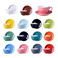 Ensemble de soucoupe pour tasse à café expresso cappuccino en céramique italienne et porcelaine Tasse à latte à paroi épaisse émaillée disponible en différentes tailles