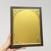 Plaques de certification en bois brun plaqué or de forme rectangulaire, récompenses, plaque en bois personnalisée MH-J0957