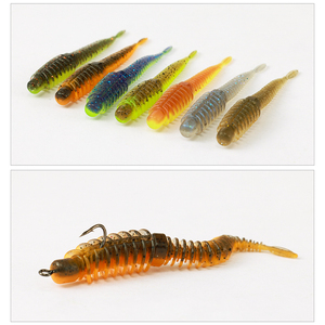 En gros 10 pièces/sac flottant ver appât avec <span class=keywords><strong>sel</strong></span> et poisson 7.5cm Tpe artificiel doux leurres de pêche - Product Image 3
