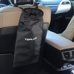Sac poubelle noir en forme de tasse pour dossier de siège de voiture, suspendu, étanche, usage général - Product Image 1