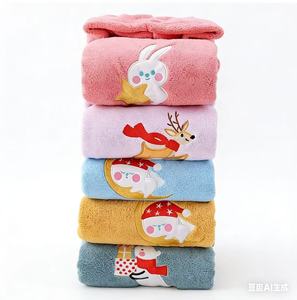 Serviettes brodées personnalisées à séchage rapide, imprimées d'animaux, respirantes, super absorbantes, avec logo personnalisé, douces, en microfibre unie, résistantes aux enfants - Product Image 1