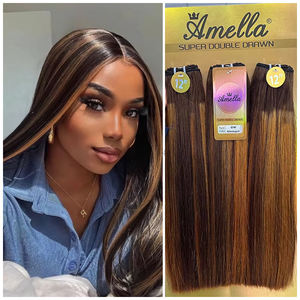 Cabello humano brasileño 3 uds un paquete sedoso suave <span class=keywords><strong>Super</strong></span> doble dibujado extensiones de cabello precio barato paquetes de cabello humano precio de fábrica - Product Image 1