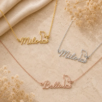 Collar Personalizado de Acero Inoxidable YB con Colgante de Perro Grabado, Collar con Diseño de Perro para Mujer, Joyería Conmemorativa de Mascotas