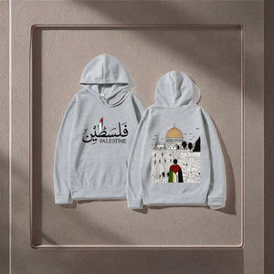 Casual <b>Lined</b> 100% Cotton Hooded Pullover Sweatshirts Palestine <b>Hoodie</b> for <b>Men</b> Women Different Colors Winter - Product Image 3