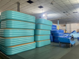 <span class=keywords><strong>Piscina</strong></span> Inflable Rectangular de PVC Ecológica de 300 cm, Azul y Naranja, Capacidad de Carga de 180 kg, <span class=keywords><strong>Piscina</strong></span> Portátil para Juegos Acuáticos al Aire Libre para la Familia - Product Image 6