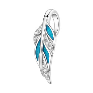 Original, niche design, fashionable and versatile DIY white copper feather <b>beaded</b> <b>bracelet</b>/pendant for women - Product Image 1