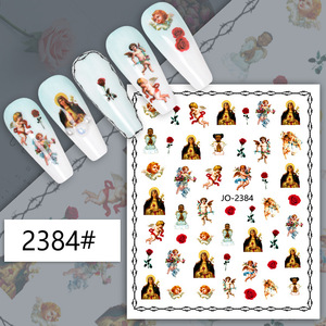 Autocollants pour ongles Vierge Marie, autocollants pour ongles chrétiens Jésus San Judas, autocollants 3D auto-adhésifs pour ongles avec ailes d'ange pour bébé - Product Image 6