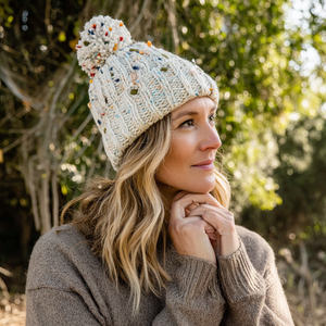 <strong>Pom</strong>-<strong>Pom</strong> Knit <strong>Beanie</strong> Customizable Winter Wool Acrylic Hat Decorative Top for Women Teens Printed Letters Characters Beach - Product Image 5