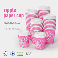 Vaso Moderno para Café, Desayuno, Comida para Llevar, Versátil, de Grado Alimenticio, Seguro, Libre de BPA, No Tóxico, Resistente al Calor, con Aislamiento y Pared Ondulada