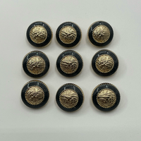 Boutons métalliques bicolores noir et or à motif blé, à bord dentelé, pour vêtements personnalisés, accessoires de couture