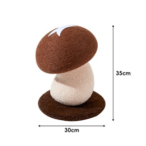 Mushroom <strong>Cat</strong> <strong>Scratching</strong> <strong>Post</strong> Sisal <strong>Wrapped</strong> <strong>Cat</strong> Scratcher with Natural Wood Base for Indoor <strong>Cats</strong> Kittens - Product Image 4