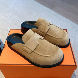 Htf 2025 Nuove <span class=keywords><strong>Ciabatte</strong></span> di Lusso in Camoscio con Plateau, Fibbia H, Stile Retrò, Slip-On, per Uomo e <span class=keywords><strong>Donna</strong></span>, Estive, Casual, Comode, in Gomma - Product Image 5