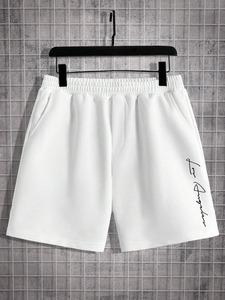 Conjunto de Camiseta y Pantalones Cortos de Algodón Blanco, Cuello Redondo, Manga Corta, Color Sólido, Unisex, Ropa de Verano - Product Image 3