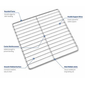 Custom BBQ <strong>Net</strong> Rack <strong>Wire</strong> Mesh Welded Tray Baking Tray BBQ Grill 304 316 316L Stainless Steel Barbecue BBQ Folding Baking Grill - Product Image 6
