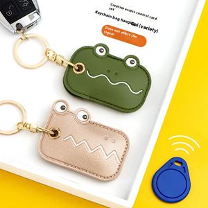 Porte-clés créatif mignon en forme d'animal de dessin animé, étui en cuir, housse pour carte d'accès, accessoire avec pendentif, sac à suspendre, cadeau - Product Image 1