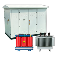 Poste de transformation compact préfabriqué extérieur avec transformateur immergé dans l'huile, 500kVA, 630kVA, 800kVA, 1000kVA, 10kV/0.4kV, 11kV, 12kV