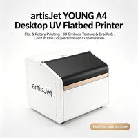 artisJet YOUNG Printer UV LED Flatbed Desktop untuk Personalisasi Peralatan Olahraga Kayu Karet Kulit Raket Tenis Meja Bola Golf